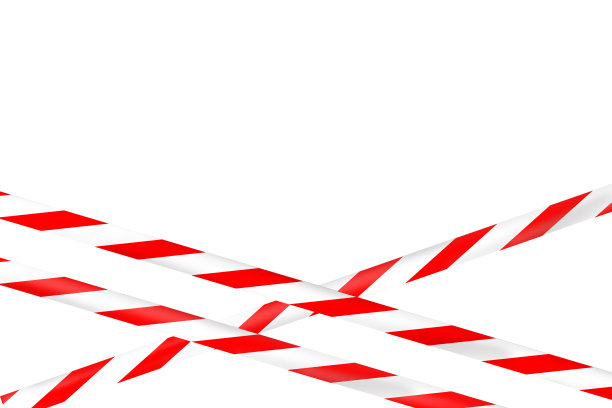 红白条纹的保护胶带。禁令。图片下载