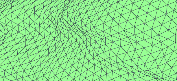 抽象的景观背景。晶格结构。低多边形地形。三维网格曲面。科学或技术的矢量插图。图片下载