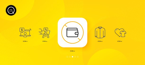 服装、网购和衬衫极简线条图标。适用于Web应用程序、印刷。矢量图片下载