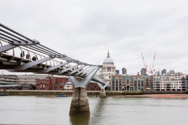 千禧桥伦敦冬季景观图片下载