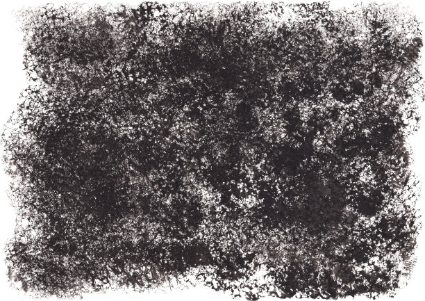 水平垃圾背景涂抹海绵与黑色油漆。栅格插图的黑色凌乱图纸孤立在白色上图片下载