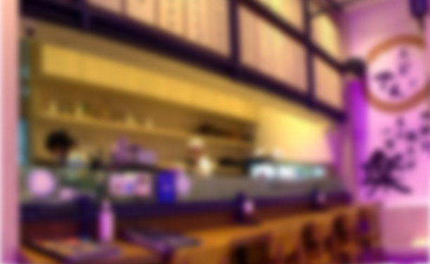 迷离，厨师在一家日本餐厅为泰国曼谷暹罗中心的购物中心准备食物图片下载