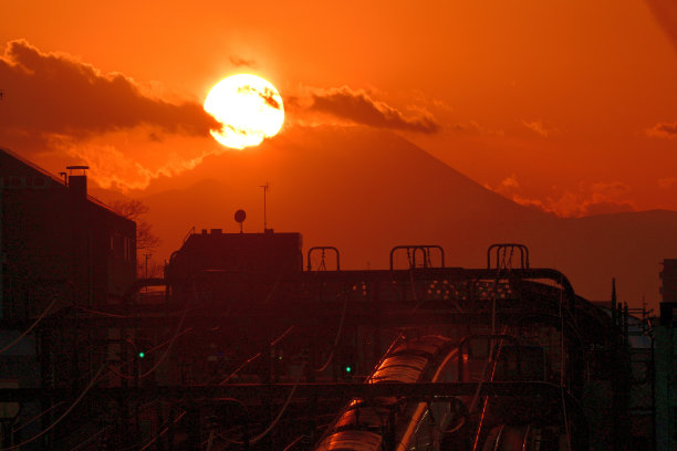 富士山日落与东京景色图片下载