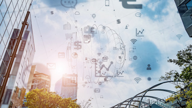 智慧城市与通信网络概念。5克。LPWA(低功率广域)。无线通信。图片下载