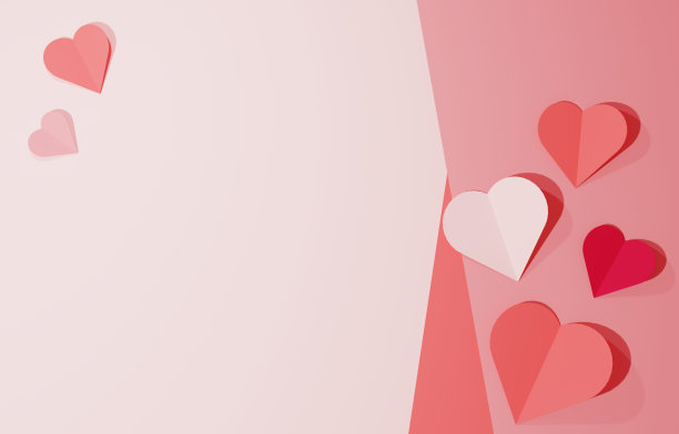 可爱而简单的心形背景插图图片下载