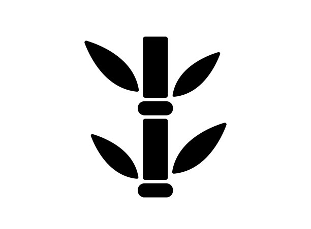日本风格图标[竹]矢量插图图片下载