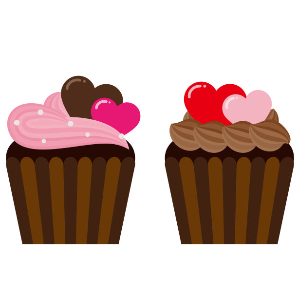 心形巧克力奶油小蛋糕图片下载