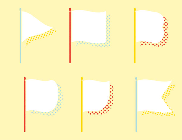 可爱的孩子颜色旗帜图标集图片下载