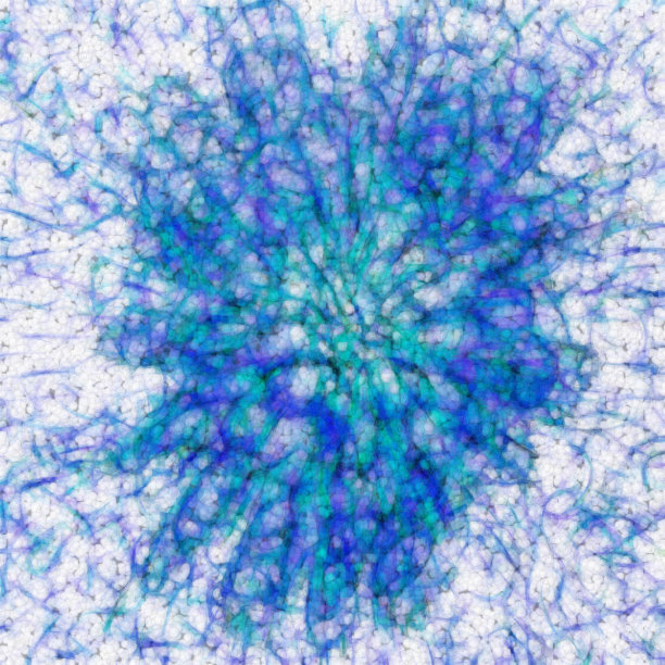 径向变焦花卉幻想在深浅的蓝色和白色的珠效果图片下载