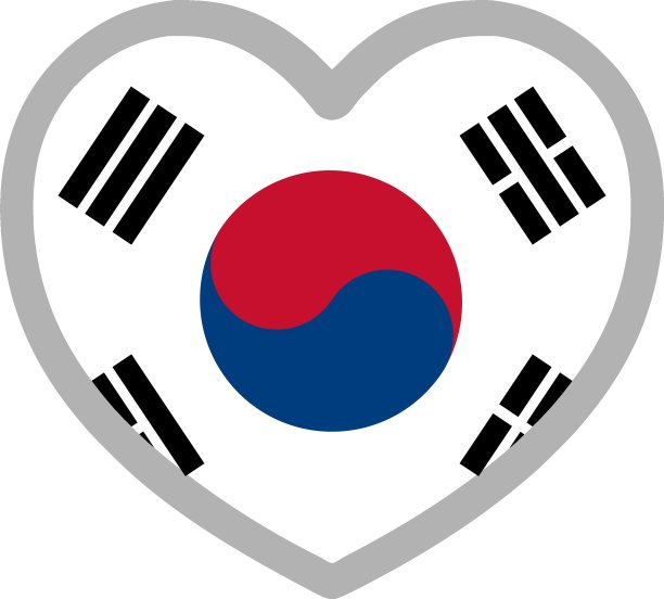 韩国国旗图标矢量插图材料图片下载