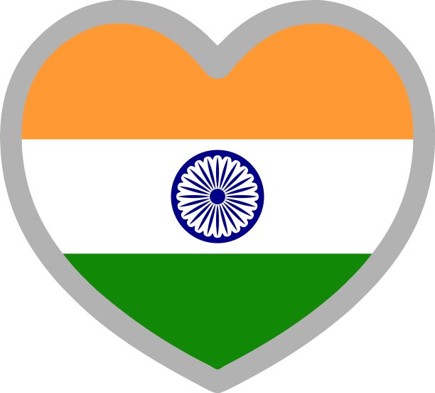 印度国旗图标矢量插图材料图片下载