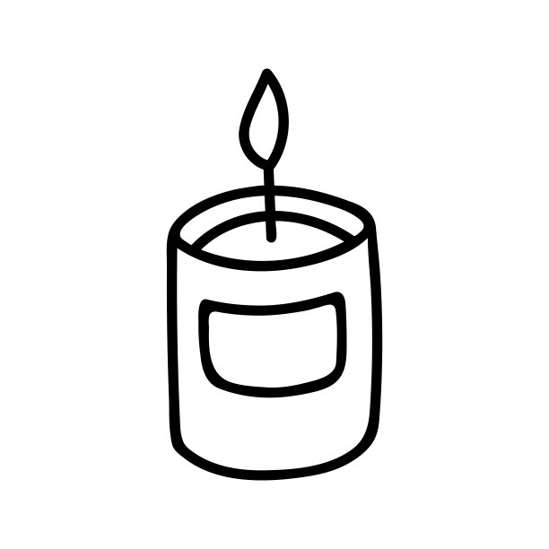 手绘矢量蜡烛。舒适的涂鸦插图图片下载