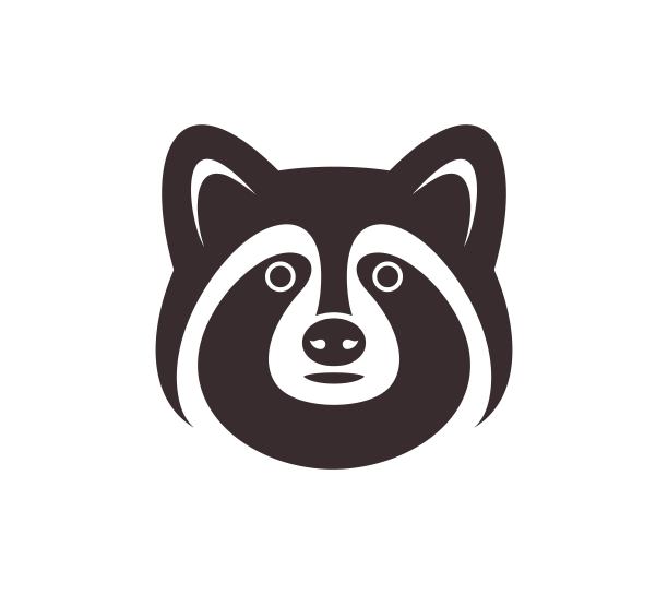 浣熊头标志。孤立的浣熊头在白色背景图片下载