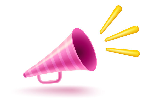 矢量复古粉色扩音器在现实的3d风格。粉红色的扬声器。图片下载