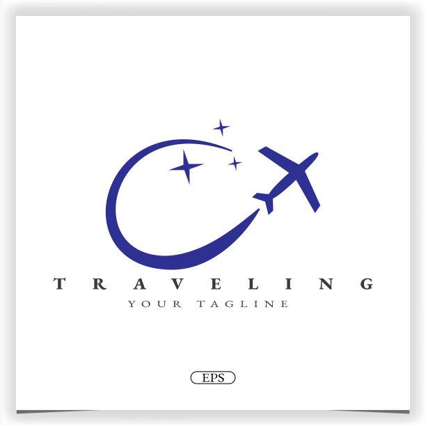 飞机旅行标志高级优雅模板矢量eps 10图片下载