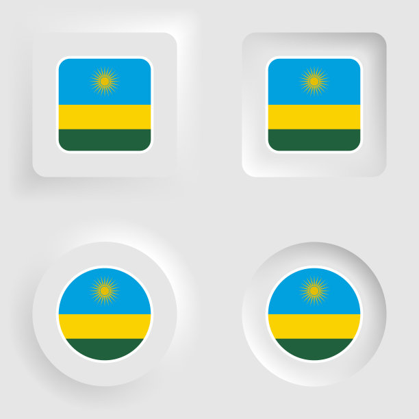 卢旺达新图形和标签设置。图片下载