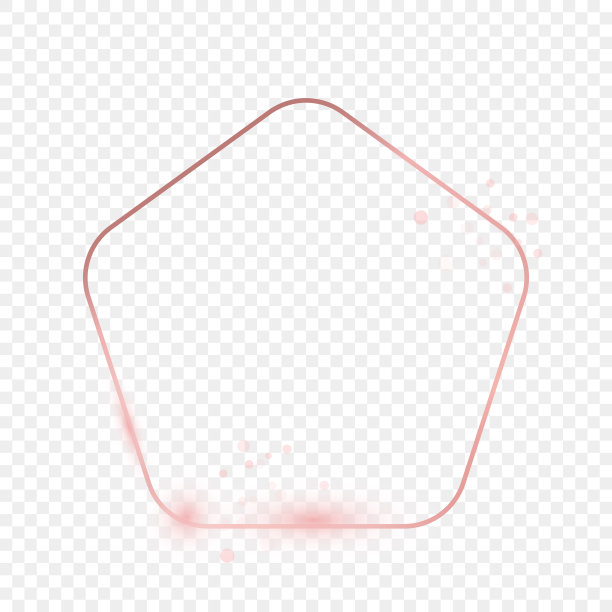 玫瑰金发光圆形五边形框架图片下载