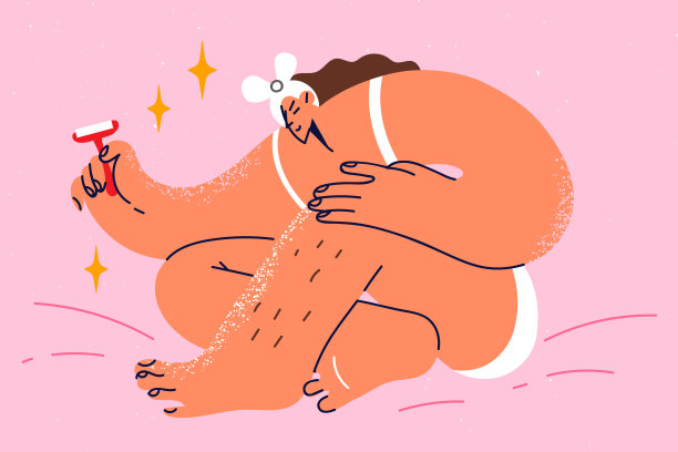 女人用剃刀刮腿毛图片下载