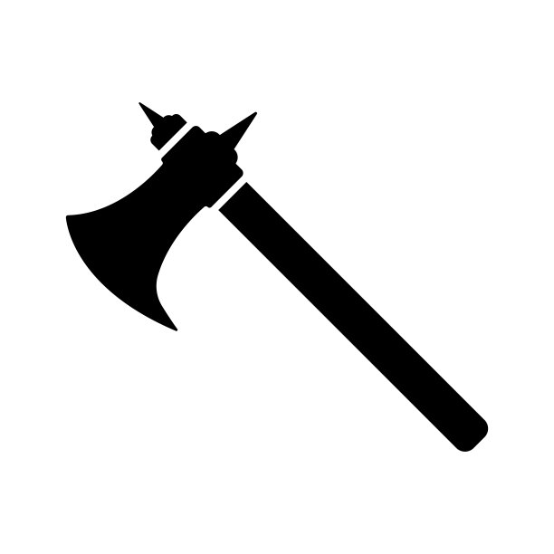 Ax图标。黑色的轮廓。正面视图。矢量简单平面图形说明。白色背景上的孤立物体。隔离。图片下载