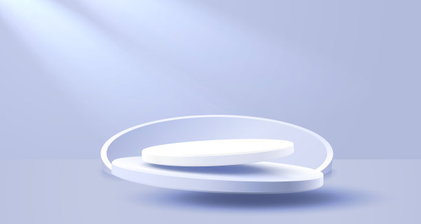 舞台领奖台与灯光，舞台领奖台现场与颁奖，装饰元素背景。矢量图图片下载