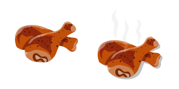 热炸鸡腿孤立在白色图片下载