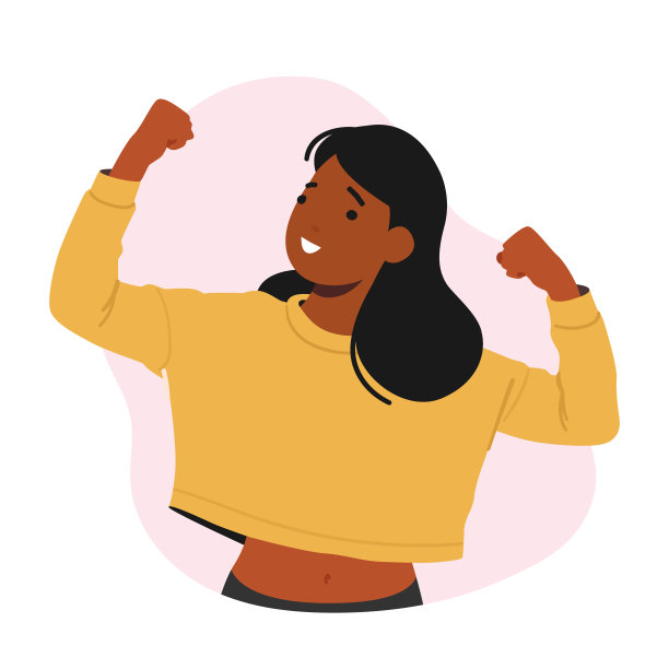 意志坚强、自信的年轻女性展示自信的姿势和坚定的表达图片下载