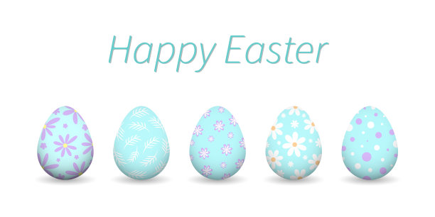 复活节彩蛋设置股票插图图片下载