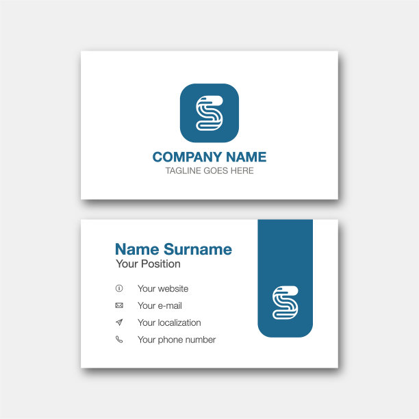 字母“S”字母标志与名片模板图片下载