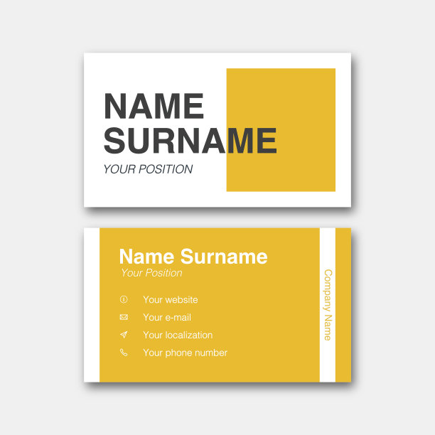 黄色名片模板图片下载