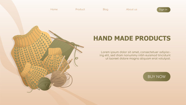 线和毛衣网站横幅手工制作的产品图片下载