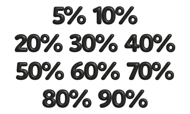 三维黑色折扣数字与百分比图片下载