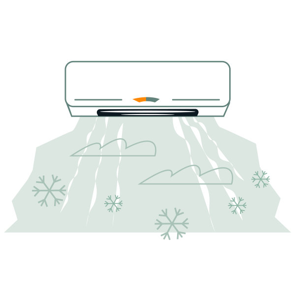 空调单元提供冷却空气。徽章或标志矢量的设计。图片下载