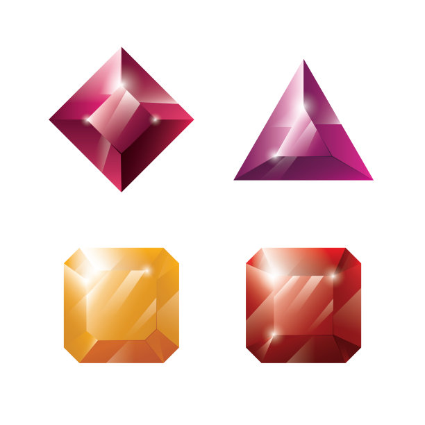 宝石和珠宝套装。宝石和钻石收集，游戏战利品UI图标，矢量插图图片下载