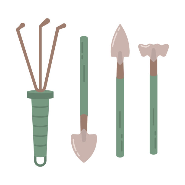 花园设备，工具设置隔离在白色背景。季节性的园艺工作。弹簧矢量挑逗。图片下载