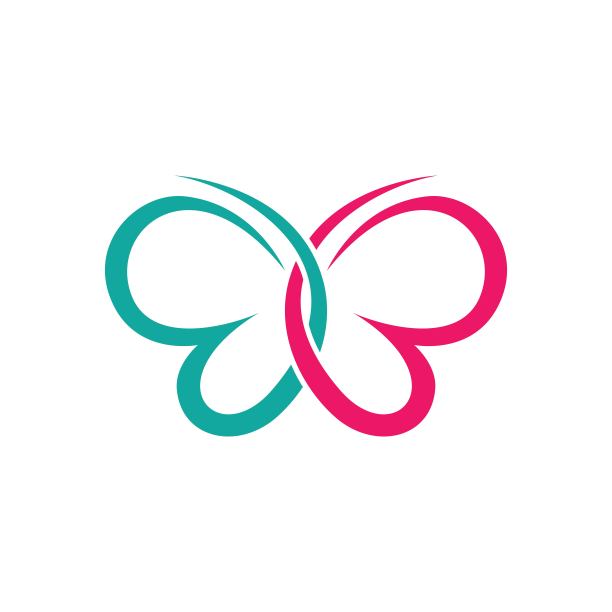 美丽蝴蝶标志形象图片下载