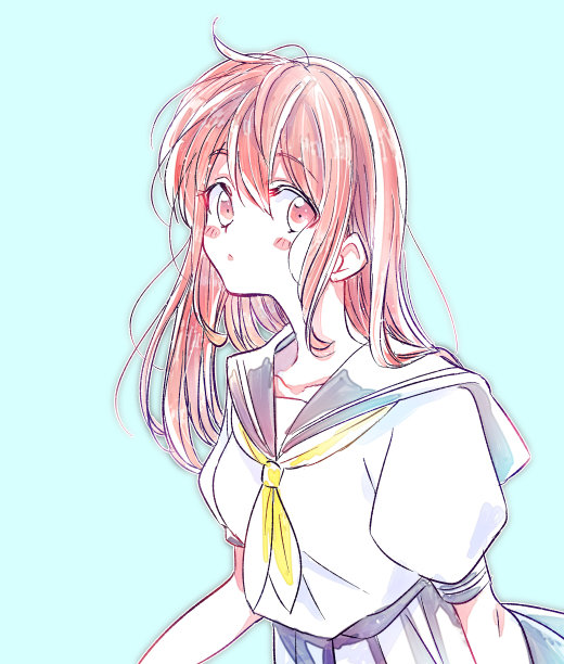 卡通画可爱的女学生图片下载