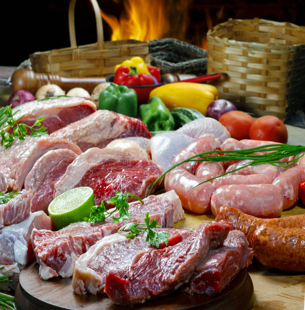 各种屠宰肉类，牛肉，猪肉，家禽图片下载