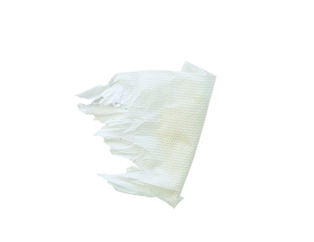 皱巴巴的白色薄纸片，边缘撕裂，孤立在白色背景上图片下载