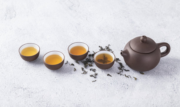 茶杯和茶具的照片图片下载