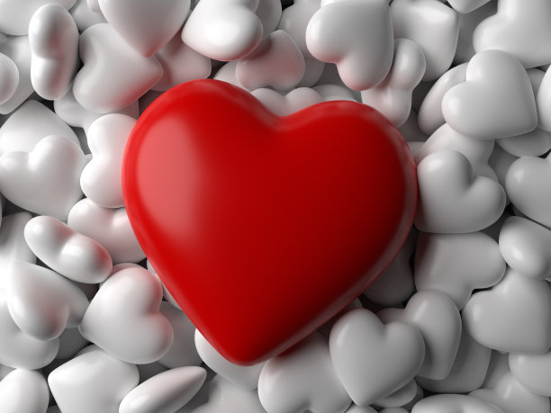 心形3d对象集群图片下载