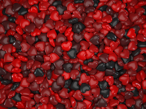 心形3d对象集群图片下载