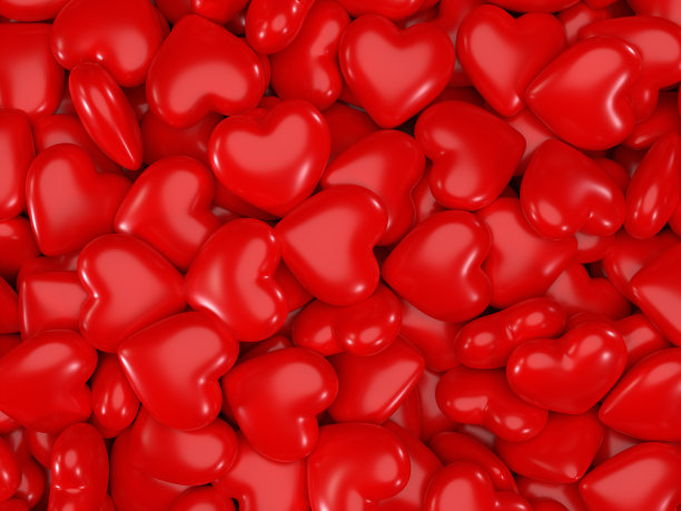 心形3d对象集群图片下载