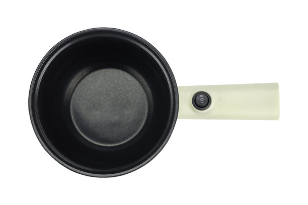 俯视图多功能电煮火锅隔离在白色背景与剪辑路径。图片下载