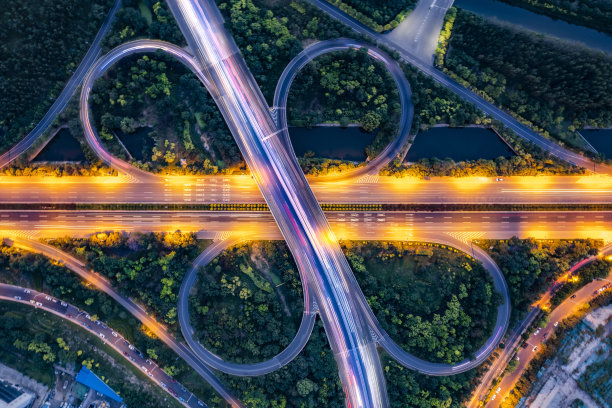 中国天津城市立交桥的航拍图片下载