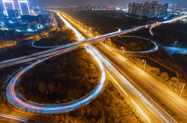 中国天津城市立交桥的航拍图片下载