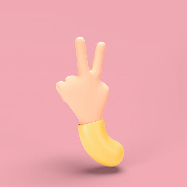 在白色背景上从一数到五。一套股票3D插图的手掌与举起的手指。沟通手势的概念。手指计数器。图片下载