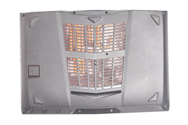 笔记本电脑背面。白色背景隔离图片下载