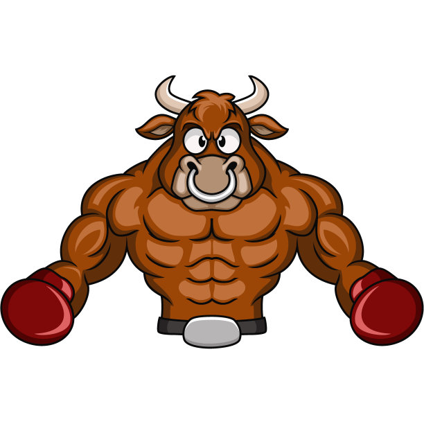 卡通公牛是拳击运动员图片下载