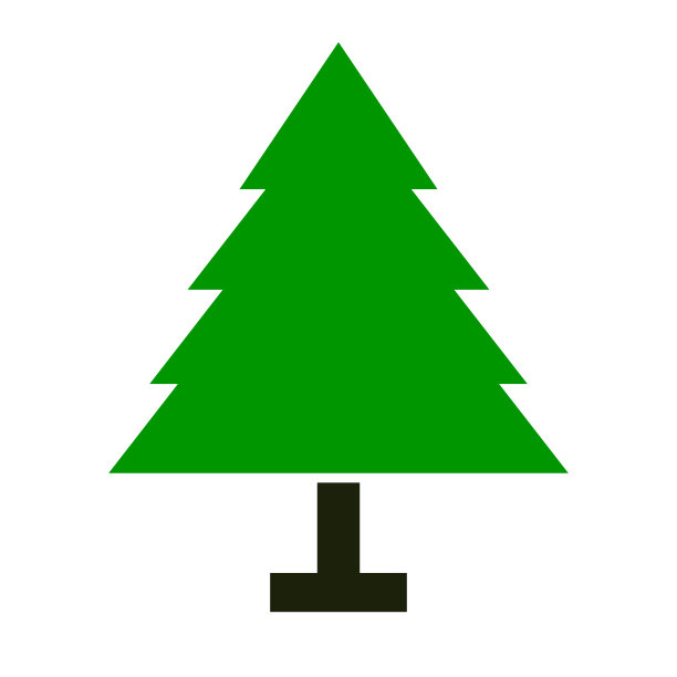 简单的绿色树图标。向量。图片下载