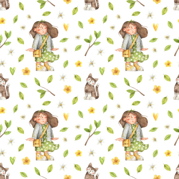 弹簧无缝花纹图片下载